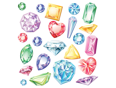 彩色钻石矢量素材(2)
